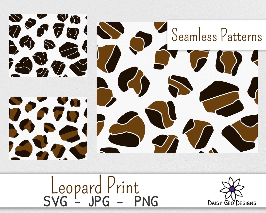 Leopard Print SVG Seamless Pattern for Cricut and Silhouette, Repeat ...