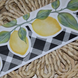 lemon buffalo plaid  bulletin board border. You print digital down load bulletin board border  lemon black and white  classroom