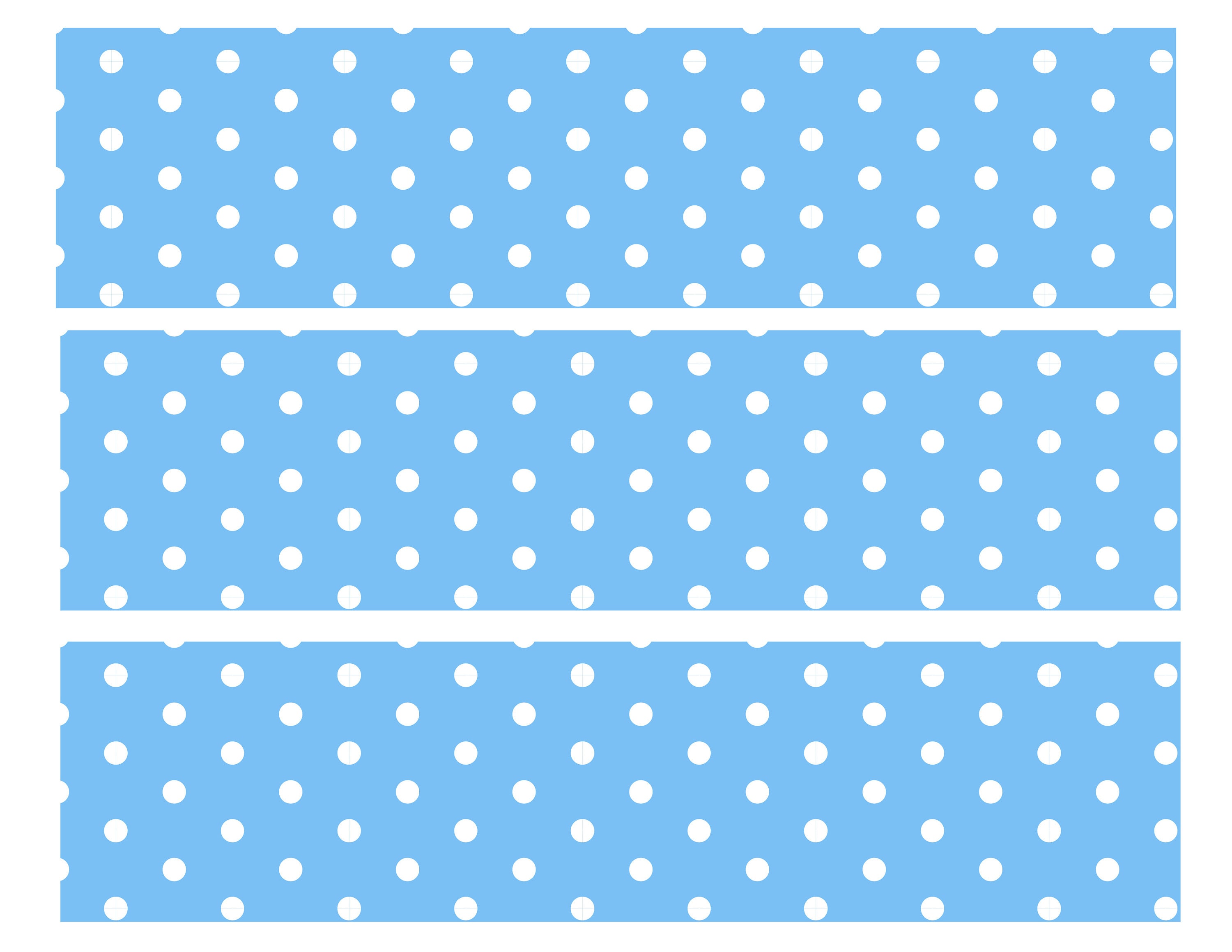 Blue and White Polka Dot Classroom Border. You Print Border. Digital