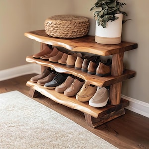 Custom Wood Bench Wood Farmhouse Shoe Rack Bench Storage Bench Rack Storage Livingroom Furniture Rustic Home Decor For Entryway Gift For Him