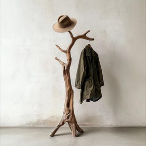 Standing Tree Branch Coat Rack Decorative Wooden Clothes Rack Housewarming Gift Rustic Entryway Organizer Handmade Home Decor Gift