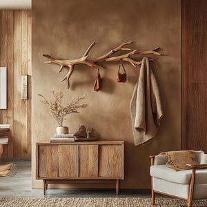 Wood Tree Branch Coat Rack Wall Mounted Shelf Hanging Clothes With Unique Hooks Home Decor For Living Room Housewarming Gift Towel Hook