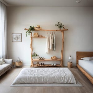 Floating Tree Branch Shelf Rustic Wall Rack Hanger Coat Rack Wall Mounted Handmade Clothes Hanger Decor Home Gift