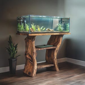 Custom Wooden Aquarium Stand Fish Tank Shelf Furniture Living Room Display Sturdy Support Aquariums Home Decor Housewarming Gift