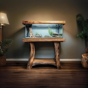 Custom Solid Wood Aquarium Stand Handmade Fish Tank Shelf Stand Natural Wood Furniture Sturdy Support Aquariums Home Decor Housewarming Gift