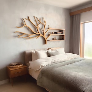 Handmade Wood Coat Rack Driftwood Hanging Tree Branch Shelf Wooden Wall Mounted  Modern Tree Shelf Natural Wall Art Hooks Entryway Decor