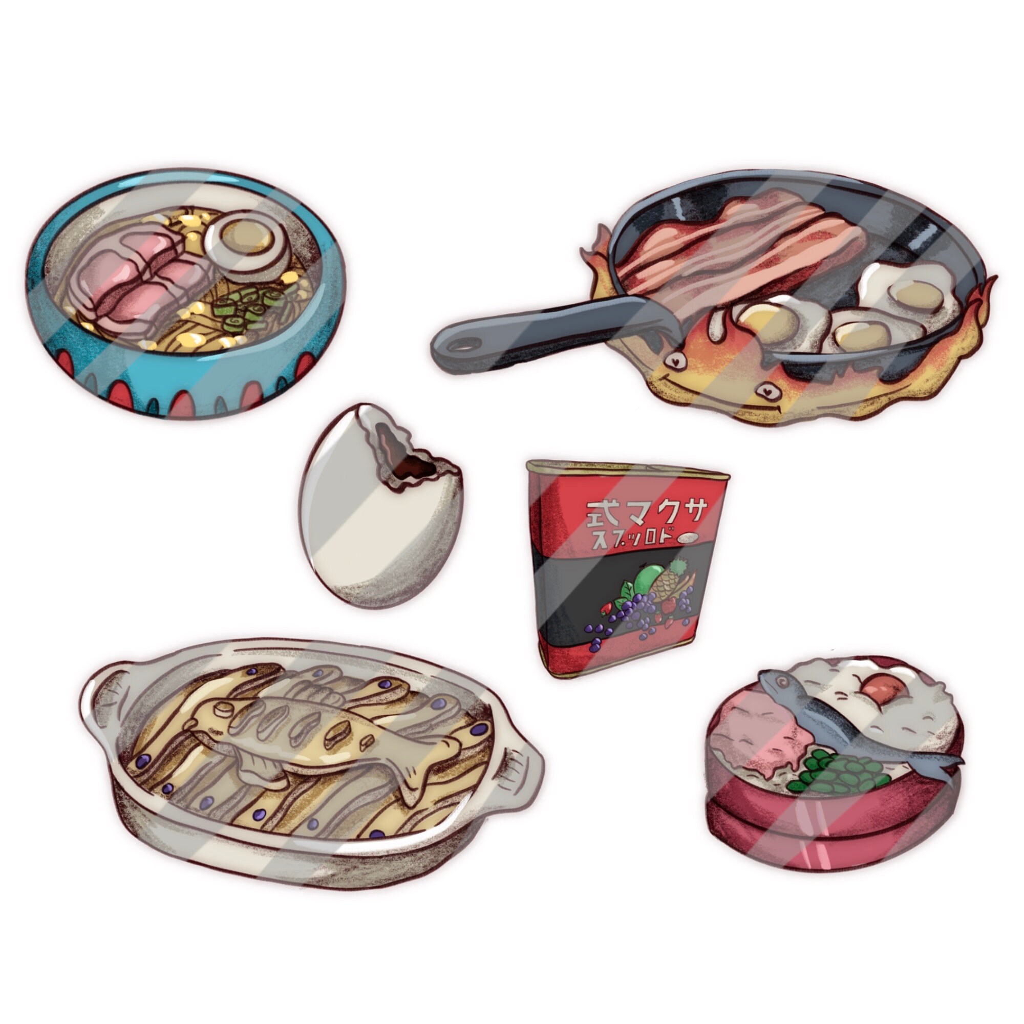 Cute Anime Movie Food Paper Sticker Pack X6 Use for - Etsy Cute Anime Movie Food Paper Sticker Pack X6 Use for - Etsy