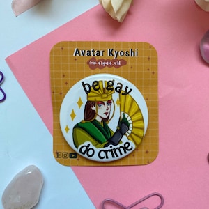 Soldier Captain K1shy Cart00m "Be Gay do Crime" Button Pin