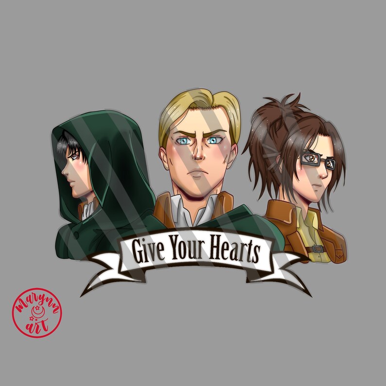 Aot Give Your Hearts Vinyl Stickers Etsy
