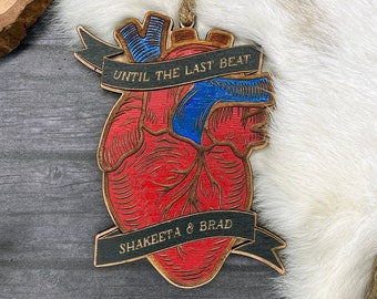 Anatomical Heart Ornament, Samhain Ornament, Halloween Ornament, Our First Halloween, Halloween Couple Ornament, Halloween Tree Decor