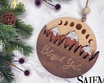 Mountain Christmas Ornament, Yule Ornaments, Pagan Christmas, Winter Solstice Ornament, Witchy Gifts, Witchy Christmas Ornaments, Yuletide