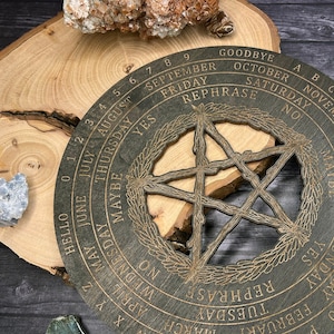 Pentacle Pendulum Board Set, Divination Board, Talking Board, Spirit Boards, Dowsing Board, Witchy Gifts, Spirit Communication, XL Pendulum