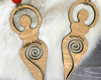 Spiral Goddess, Pagan Christmas Tree, Yule Tree Ornament, Personalized Ornament, Wiccan Holiday Decor, Witch Christmas Gift, Winter Solstice