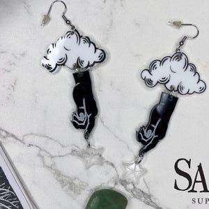 Large Dangle Earrings, Witchy Jewelry, Esoteric Earrings, Goth Accessory, Yule Gifts, Gifts for Witches, Halloween Earrings, Tarot Earrings