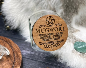 Witchy Spice Rack, Custom Jar Labels, Herbal Magic, Witchcraft Herbs, Apothecary Jar Lids, Kitchen Witch, Gift for Witchy Friend, Herb Jars