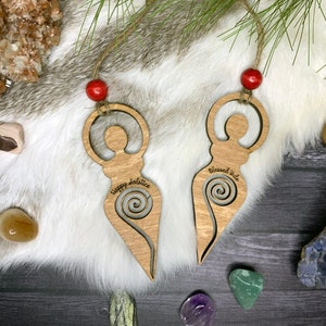 Spiral Goddess, Pagan Christmas Tree, Yule Tree Ornament, Personalized Ornament, Wiccan Holiday Decor, Witch Christmas Gift, Winter Solstice