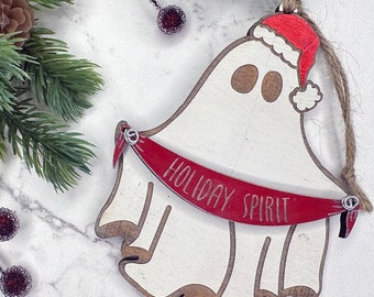 Holiday Spirit, Ghost Christmas Ornament, Goth Christmas, Yule Ornament, Witchy Ornament, Yule Gifts, Gifts For Witches, Creepy Christmas