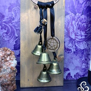 Pentacle Decor, Witch Bells for Door Protection, Witchy Decor, Pagan Home Decor, Witch Door Hanger, Witchy Gifts, Yule Gift, Wiccan Decor image 5