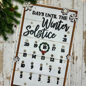 Yule Advent Calendar, Pagan Christmas, Witchy Christmas, Yuletide Gifts, Wooden Winter Decor, Gifts for Witches, Merry Witchmas, Pagan Gifts