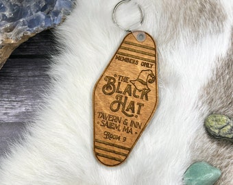 Witchy Keychain, Spooky Keychain, Hotel Keychain, Gifts For Witches, Witchy Gift, Motel Keychain, Salem Witch, Yule Gifts, Witchy Christmas