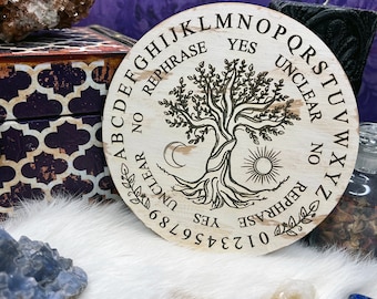 Tree of Life Pendulum Alphabet Board, Talking Board, Yggdrasil Altar, Norse Pagan, Divination Tool, Yule Gift, Gifts for Witches, Witchcraft