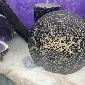 Triple Moon Pentagram, Pendulum Board, Talking Board, Divination Tool, Dowsing, Pagan Gift, Witch Pendulum, Spirit Board, Witchy Gifts, Yule