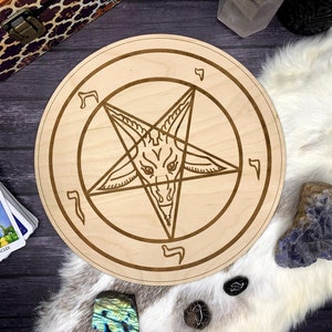 Satanic Altar Supplies, Baphomet Altar, Altar Board, Sigil of Baphomet, Wooden Altar, Witchy Decor, Yuletide Gift, Altar Tile, Occult Altar