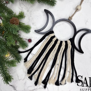 Triple Moon Decor, Witchy Christmas Ornaments, Yule Ornaments, Pagan Christmas, Wiccan Gifts, Goth Christmas Ornaments, Gifts For Witches