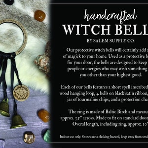 Pentacle Decor, Witch Bells for Door Protection, Witchy Decor, Pagan Home Decor, Witch Door Hanger, Witchy Gifts, Yule Gift, Wiccan Decor image 6