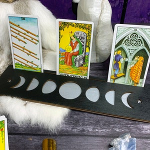 Moon Phase Tarot, Card of the Day, Moon Altar, Tarot Card holder, Tarot Card Stand, Oracle Card holder, Yuletide Gifts, Gifts for Witches