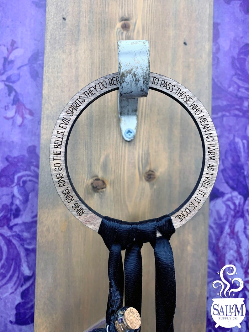 Pentacle Decor, Witch Bells for Door Protection, Witchy Decor, Pagan Home Decor, Witch Door Hanger, Witchy Gifts, Yule Gift, Wiccan Decor image 4