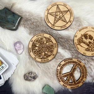 Wood Pendulum Board, Spirit Board, Divination Tools, Gift for Witch, Witchy Stocking Stuffers, Witchy Gift, Travel Altar, Fortune Telling