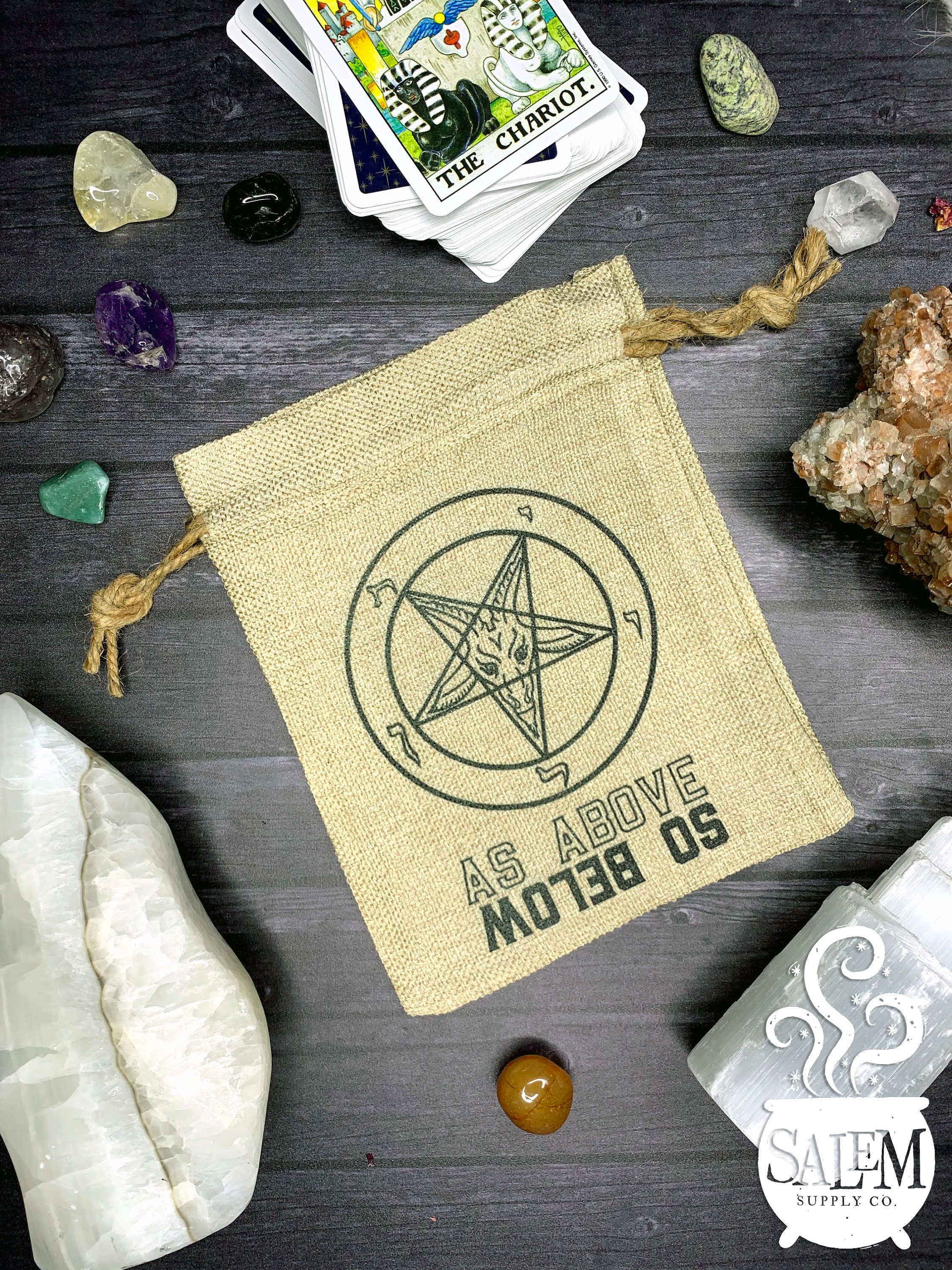 Tarot Card Pouch Tarot Bag and Pouches Sigil of Baphoment - Etsy