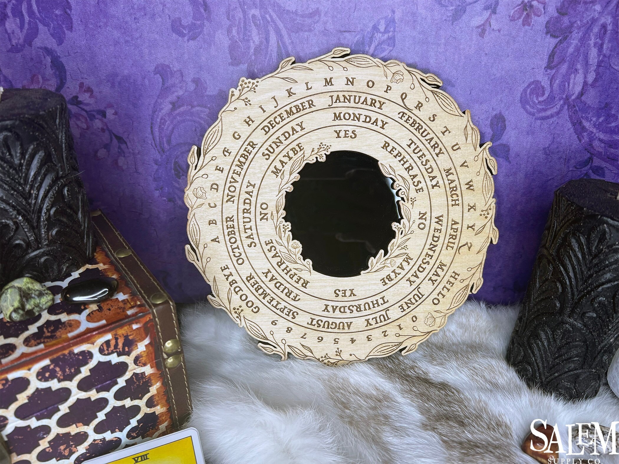 Scrying Mat Handmade Spirit Boards, Scrying Mirror, Divination Board, Pendulum Mat ...