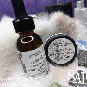 All Father Beard Oil | Tobacco & Old Books Scent | Viking Themed Gift for Father&#39;s Day | 5 Oil Blend