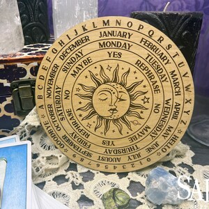 Sun and Moon, Spirit Communication, Divination Board, Wood pendulum Board, Dowsing Board, Pagan Gift, Divination Tools, Witchcraft Altar