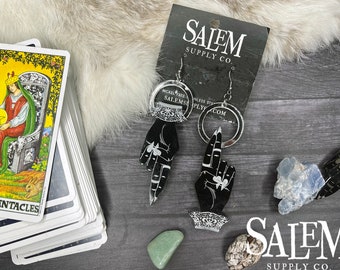 As Above So Below Jewelry, Witch Earrings Dangle, Wiccan Earrings, Pagan Jewelry, Yule Gifts, Pagan Gifts For Women, Witchy Gifts