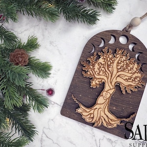 Tree of Life Christmas Ornament, Personalized Tree Ornament, Pagan Christmas, Moon Phases Ornament, Yule Ornament, Winter Solstice Gifts
