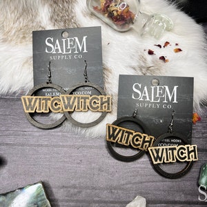 Witch Earrings Dangle, Pagan Earrings, Witchy Earrings Dangle, Occult Earrings, Goth Earrings, Earrings for Witches, Yule Gifts, Witchy Gift
