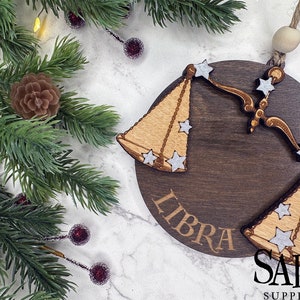 Libra Gifts, Astrology Gifts, Witchy Ornaments, Yuletide Gift, Zodiac Sign Ornaments, Zodiac Christmas Ornament, Horoscope Gifts