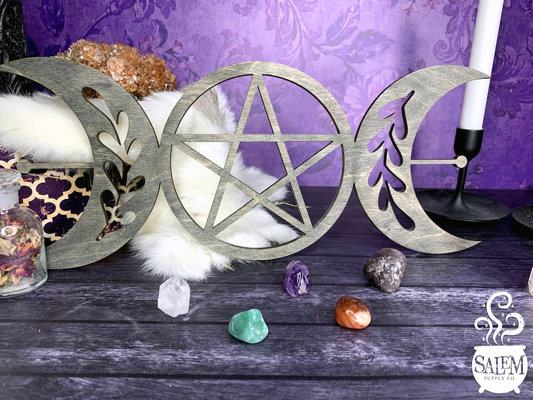 Triple Moon Wall Decor Witchy Wall Decor Pentacle Wall Art Etsy