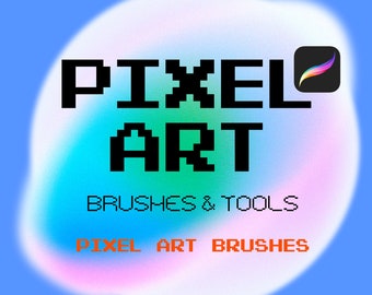 20 Procreate Pixel Brushes, Pixel Art Brush, Texture Brushes, Shaders Brushes, Brushes Bundle