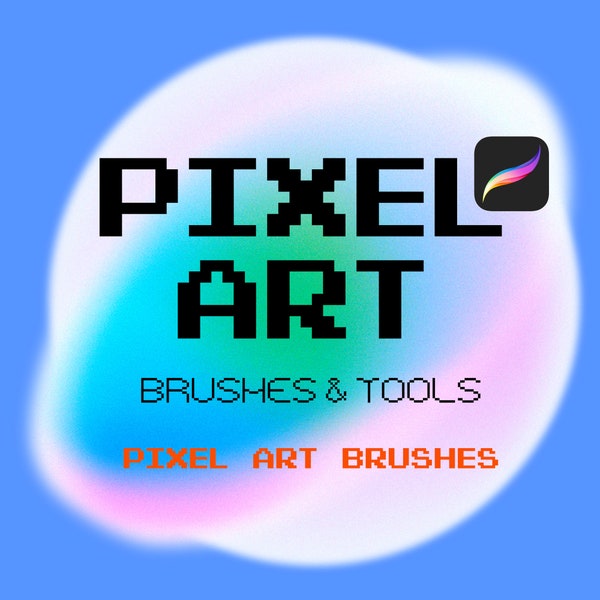 20 Procreate Pixel Brushes, Pixel Art Brush, Textur Brushes, Shaders Brushes, Brushes Bundle