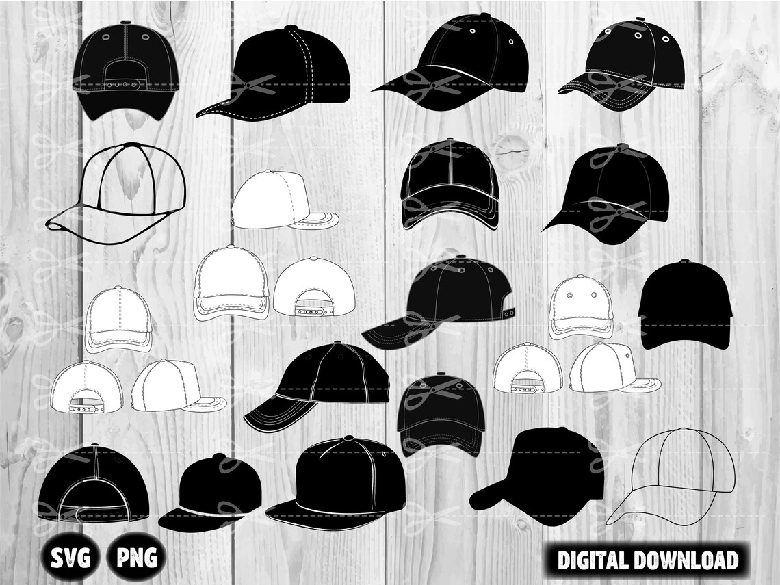 Baseball Cap SVG Bundle Baseball Cap SVG Baseball Cap Etsy