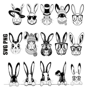 Rabbit SVG, Bunny Svg, peeking Rabbit Svg, Cute Rabbit Head Svg, Easter Rabbit Svg, Rabbit Face Svg , Rabbit Vector Png, Digital Download