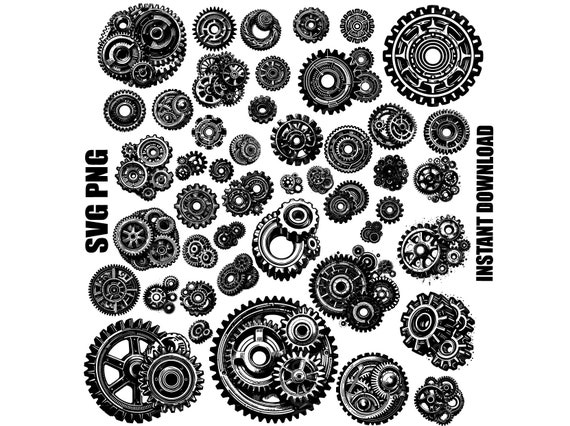 Steampunk Clipart Gears Steampunk Collection Machine Gear Vector