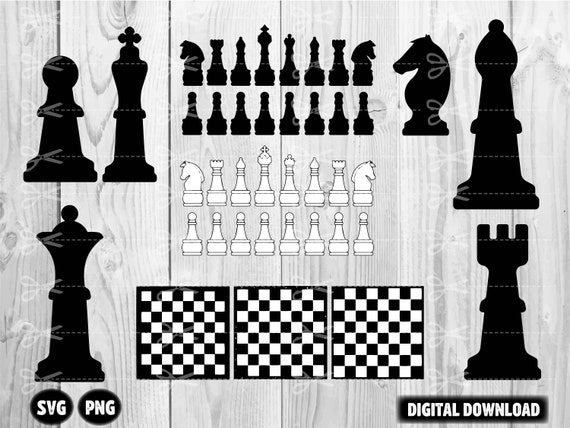 Chess SVG Chess Pieces Clipart Black & White Chess (Download Now) 