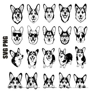 Corgis svg, Corgis Png, Corgis Kopf svg, Corgis Clipart, Corgis svg schnitt Dateien für Cricut, digitaler Download