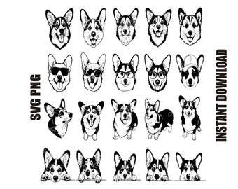 Corgi svg, Corgi Png, Corgi Head Svg, corgi clipart, Peeking Corgi Svg, Corgi svg cut files for cricut, Digital Download