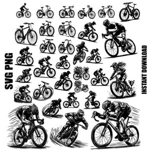 Fahrrad-Svg, Fahrrad-Svg, Fahrrad-Clipart, Mountainbike-Svg, Biker Cut-Dateien für Cricut Silhouette, Instant Download